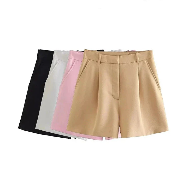Morgan & Brooke | Sand Relaxed Fit Drawstring Cotton-Blend Shorts
