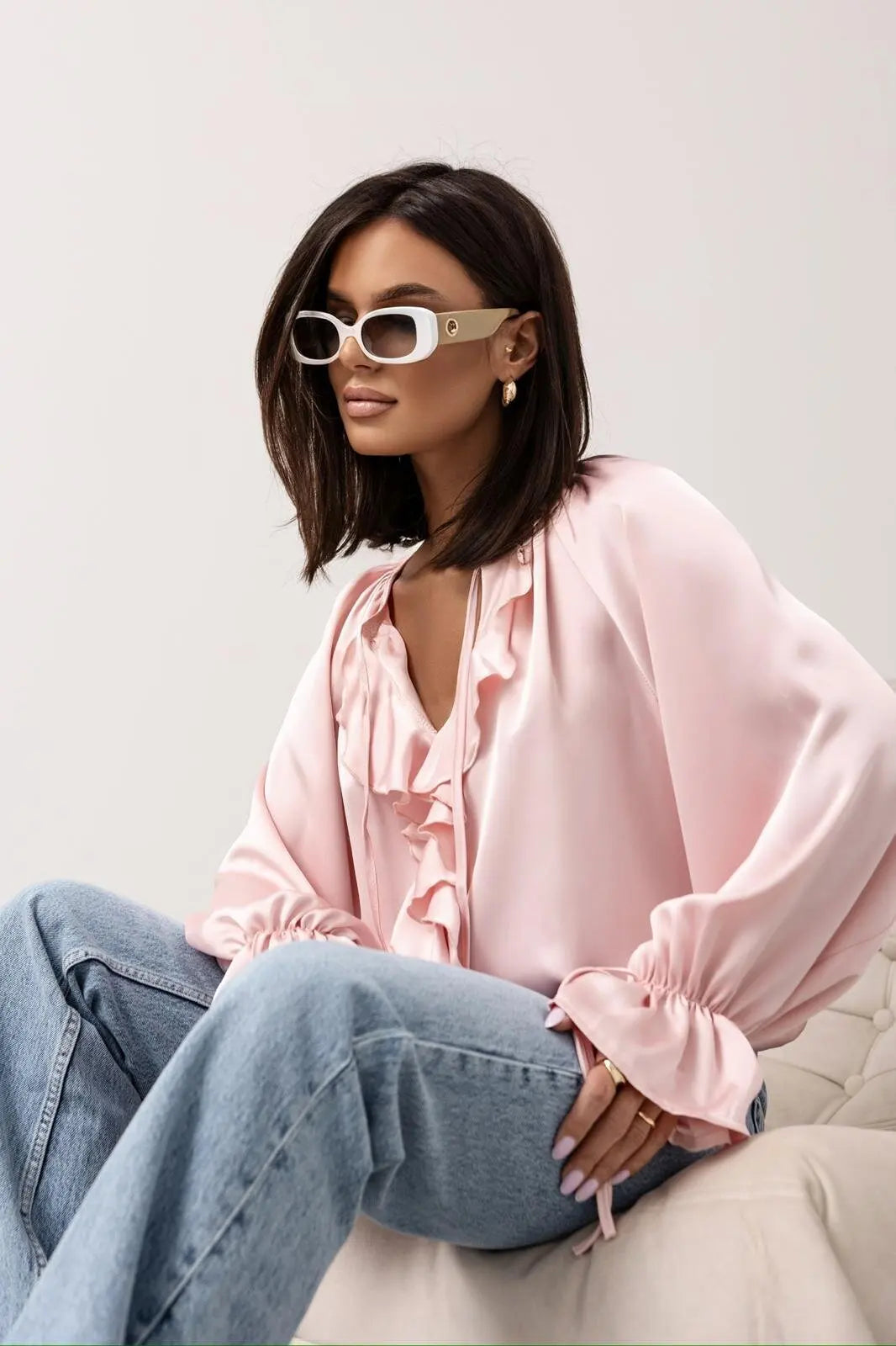 Morgan and Brooke | Liora and Brooke | Blouse Satin Ruffle