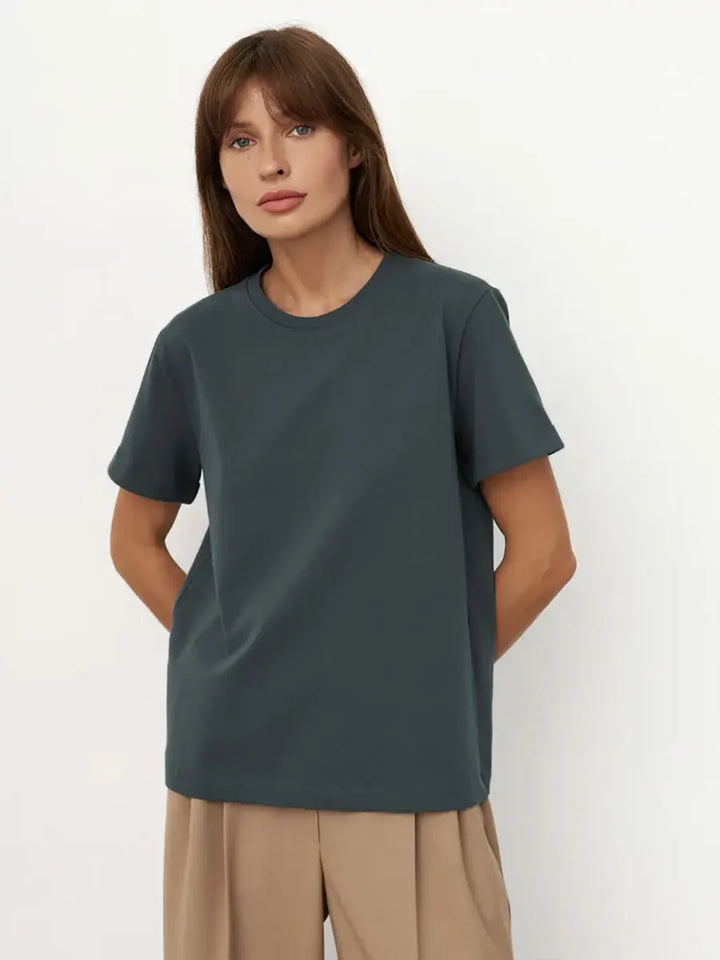 Morgan & Brooke | Relaxed Fit Crew Neck 100% Cotton Tee