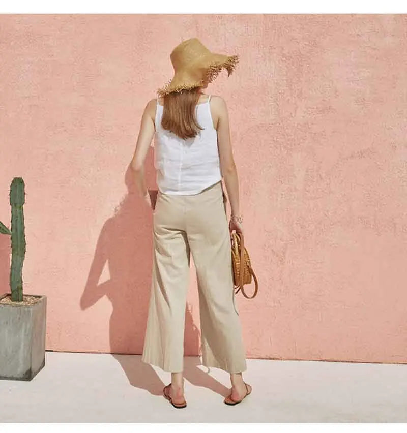 Morgan & Brooke | Satin-Strap Linen Cami