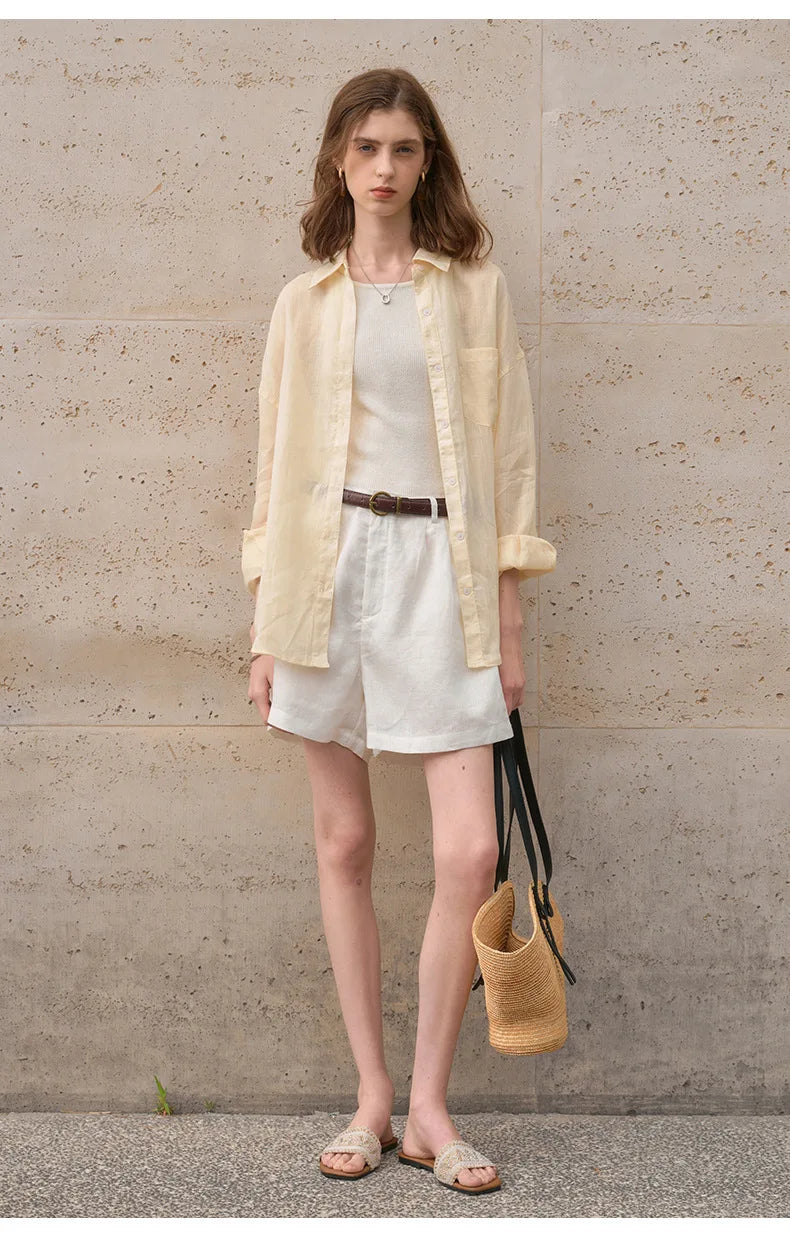 Morgan & Brooke | Sheer Oversized Ramie Shirt