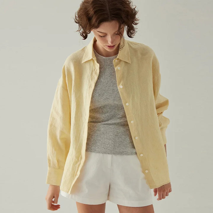 Morgan & Brooke | Slit-Hem Linen Shirt