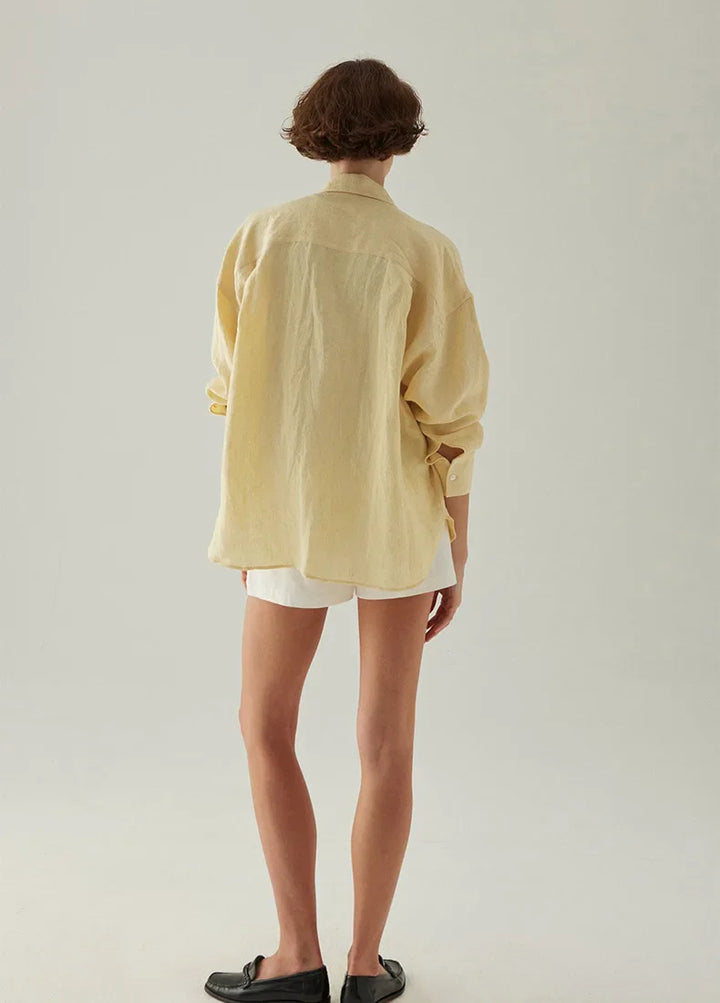 Morgan & Brooke | Slit-Hem Linen Shirt