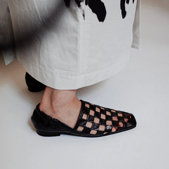 Morgan and Brooke | Checkered Leather Mules