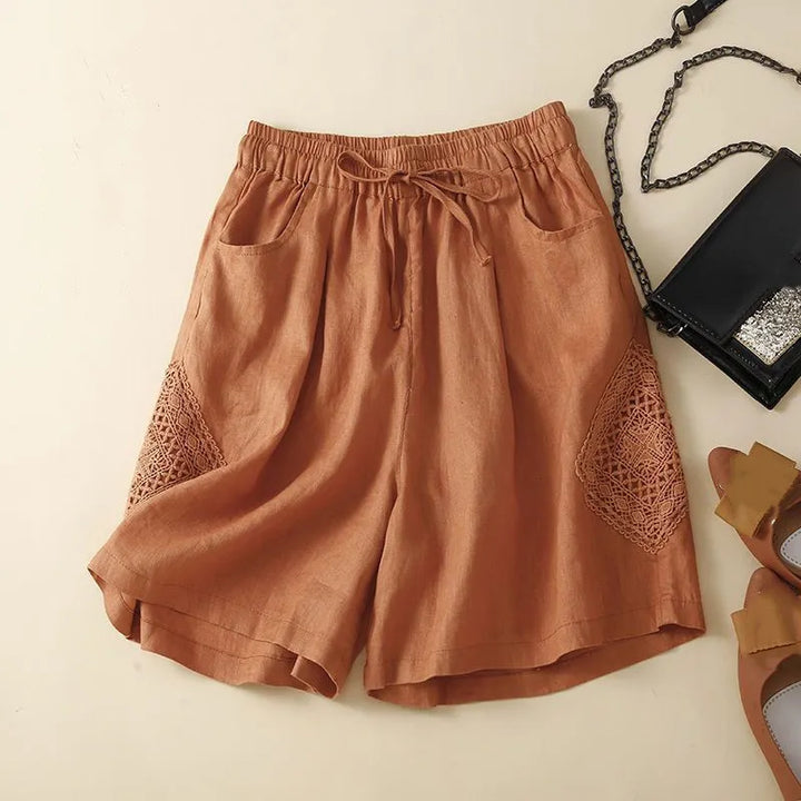 Morgan & Brooke | Ruffled Hem Linen Shorts