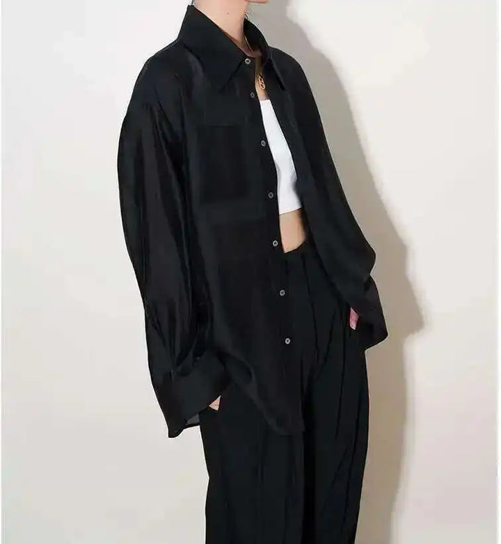 Morgan & Brooke | Ivory Relaxed Fit Silk Poplin Blouse