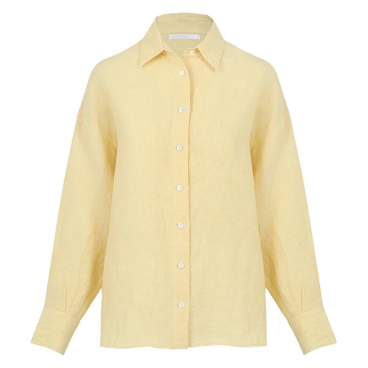 Morgan & Brooke | Slit-Hem Linen Shirt