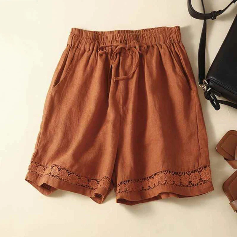 Morgan & Brooke | Embroidered Linen Shorts