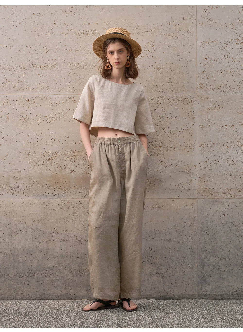 Morgan & Brooke | Boxy Cropped Linen Top