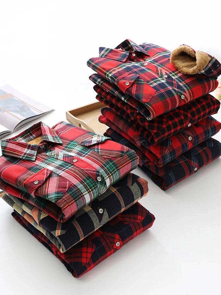 Morgan & Brooke | Red Plaid Relaxed-Fit Flannel Shirt
