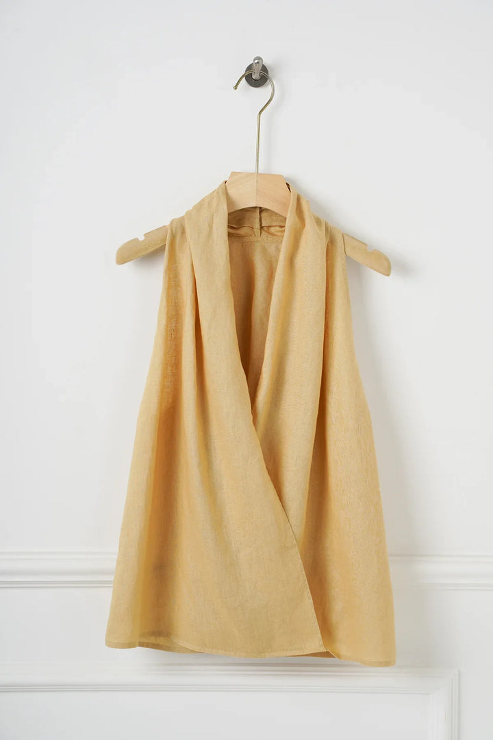 Morgan & Brooke | Draped Sleeveless Linen Vest