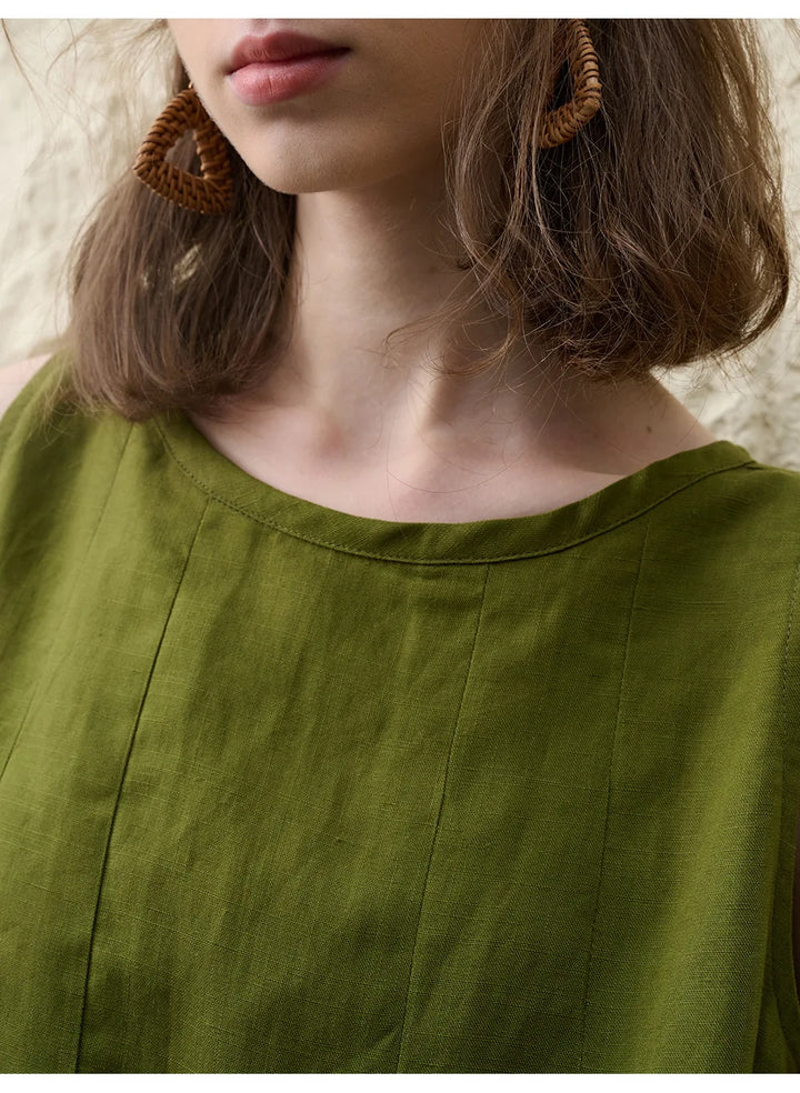 Morgan & Brooke | Pleated Hem Linen Top