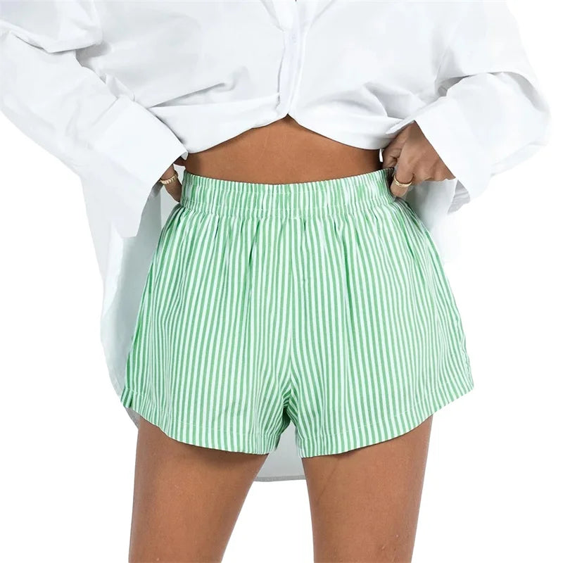 Morgan & Brooke | High-Waist Linen-Blend Shorts