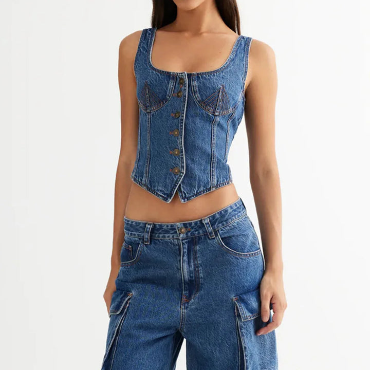 Morgan and Brooke | Denim Vest Top