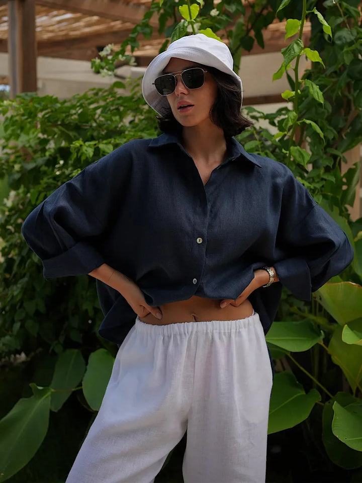Morgan & Brooke | Blue Relaxed Fit Cotton Shirt