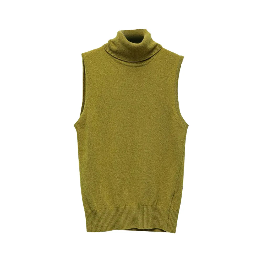 Morgan & Brooke | High-Neck Ribbed Knit Vest