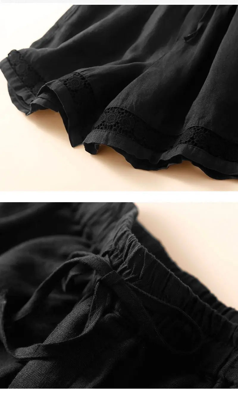 Morgan & Brooke | Embroidered Linen Shorts
