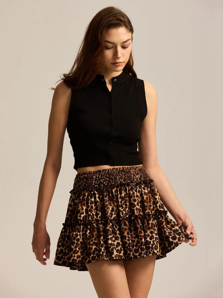 Morgan & Brooke | Leopard Print Tiered Ruffle Skirt
