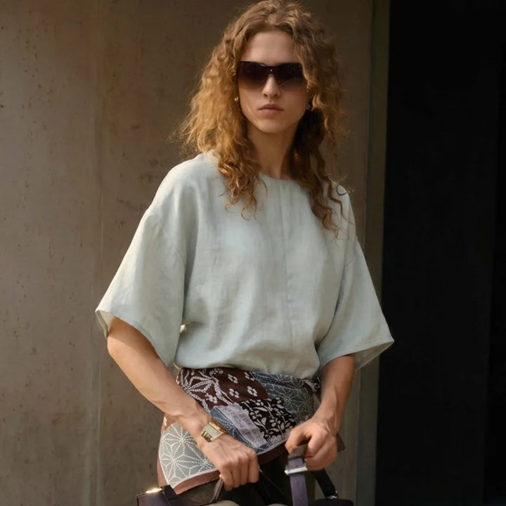 Morgan & Brooke | Flared Sleeve Linen Pullover