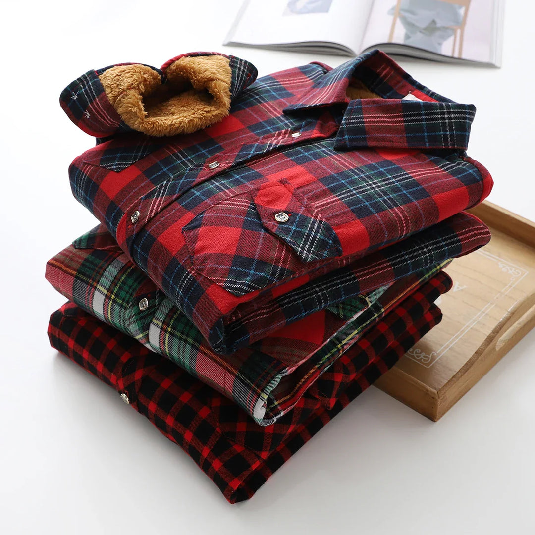 Morgan & Brooke | Red Plaid Relaxed-Fit Flannel Shirt
