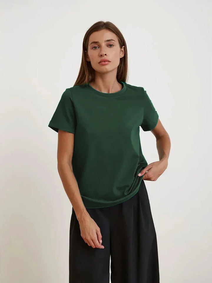 Morgan & Brooke | White Relaxed Fit Crew Neck 100% Cotton Tee