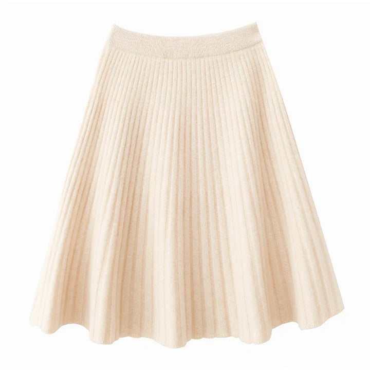 Morgan & Brooke | Charcoal A-Line Knit Merino Wool Skirt