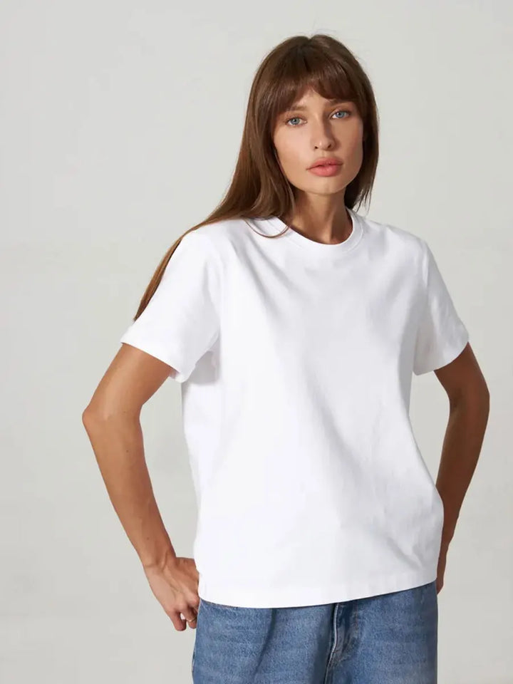 Morgan & Brooke | Crew Neck Relaxed Fit 100% Cotton Tee