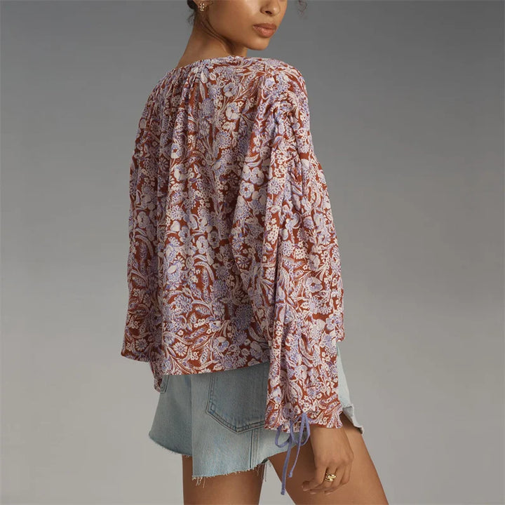 Morgan & Brooke | Ivory Floral Print Viscose Blouse