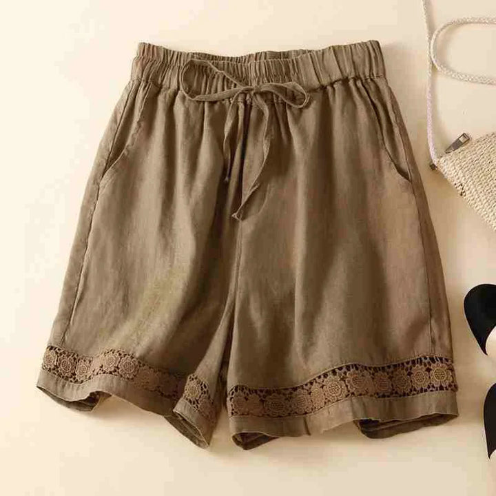 Morgan & Brooke | Embroidered Linen Shorts
