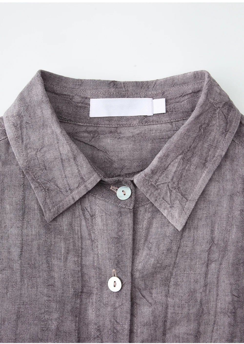 Morgan & Brooke | Natural Pleated Button-Up Linen Shirt