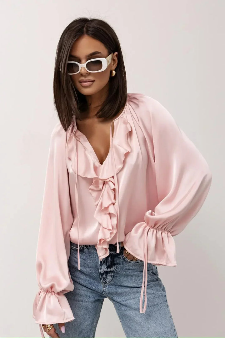 Morgan and Brooke | Liora and Brooke | Blouse Satin Ruffle