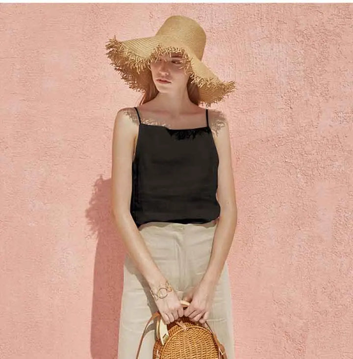 Morgan & Brooke | Satin-Strap Linen Cami