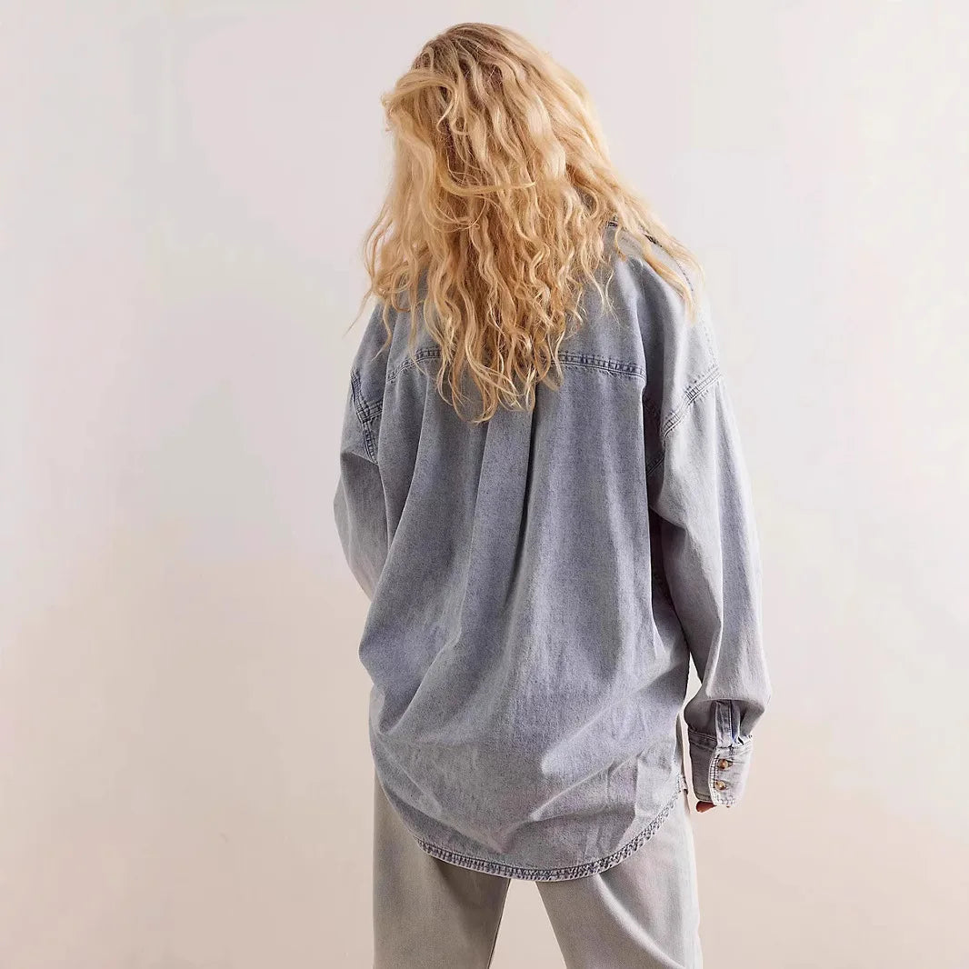 Morgan & Brooke | Light Blue Washed Boxy Denim Overshirt
