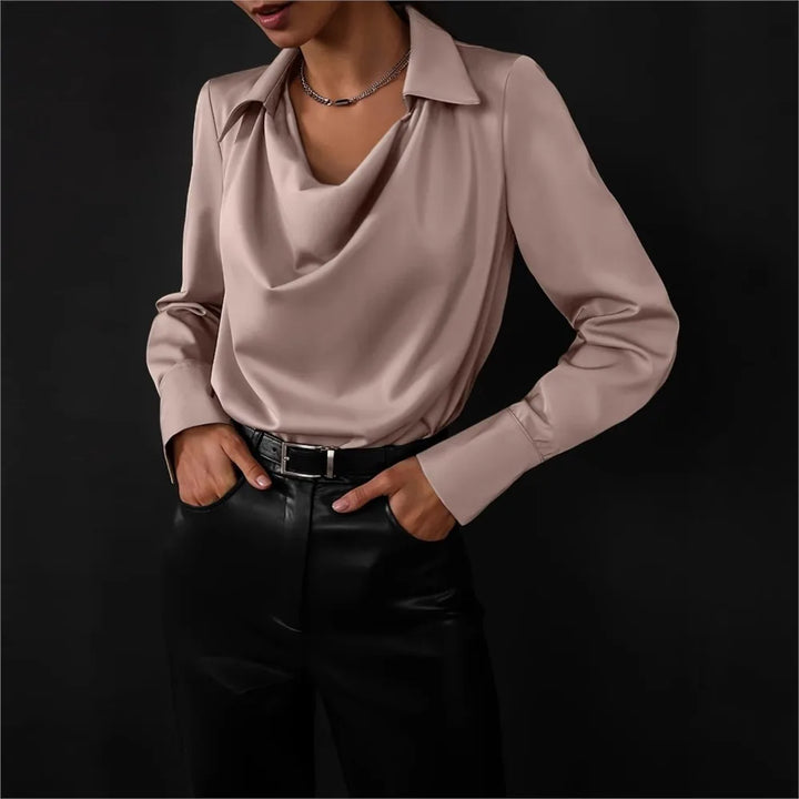 Morgan & Brooke | Long-Sleeve Tailored Silk Shirt
