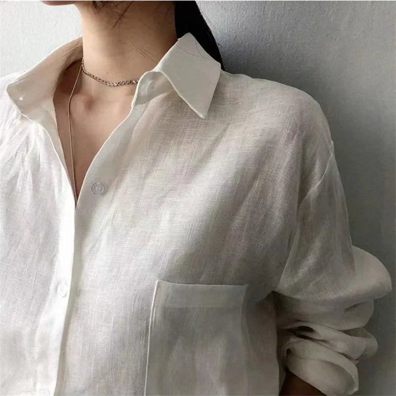 Morgan & Brooke | Open-Collar Linen Shirt