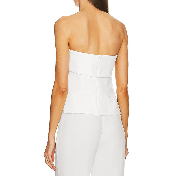 Morgan & Brooke | Strapless Cropped Linen Top