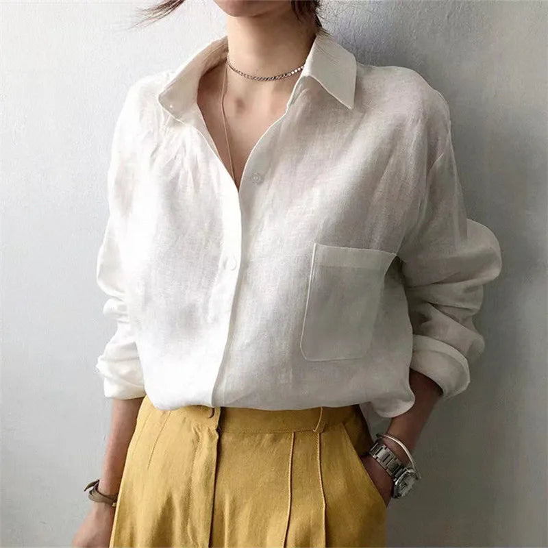 Morgan & Brooke | Open-Collar Linen Shirt