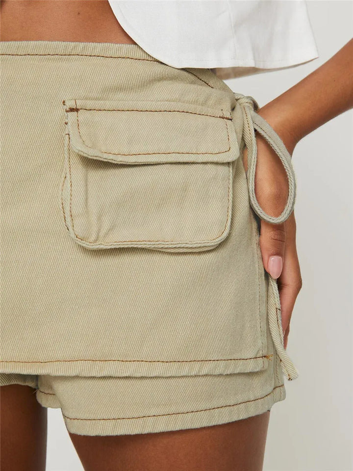 Morgan & Brooke | Black Mini Patch-Pocket Skirt