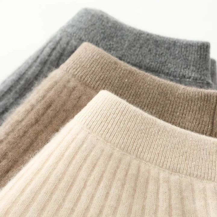 Morgan & Brooke | Charcoal A-Line Knit Merino Wool Skirt