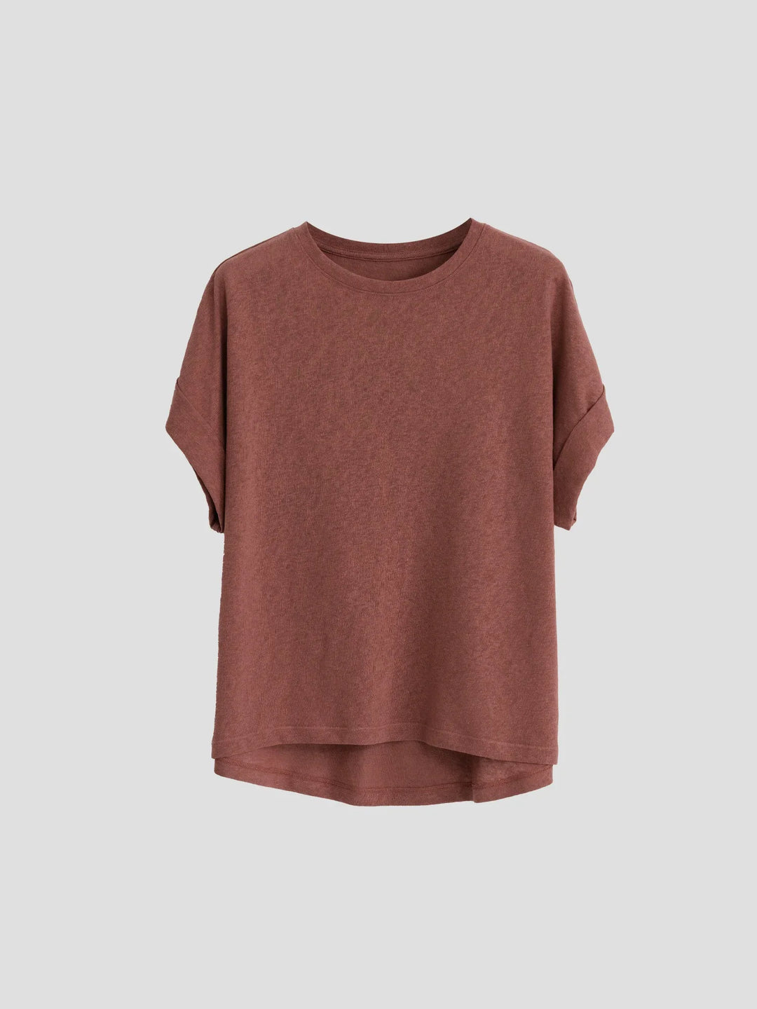 Morgan & Brooke | White Rolled-Cuff Oversized Cotton Tee