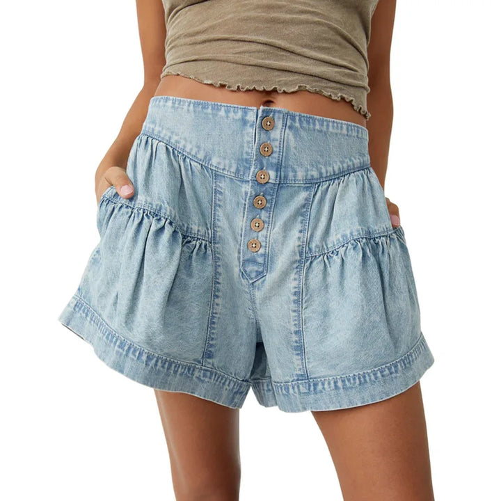 Morgan & Brooke | Navy High-Waist Tailored Cotton-Twill Shorts