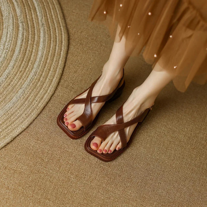 Morgan and Brooke | Leather Cross Sandals