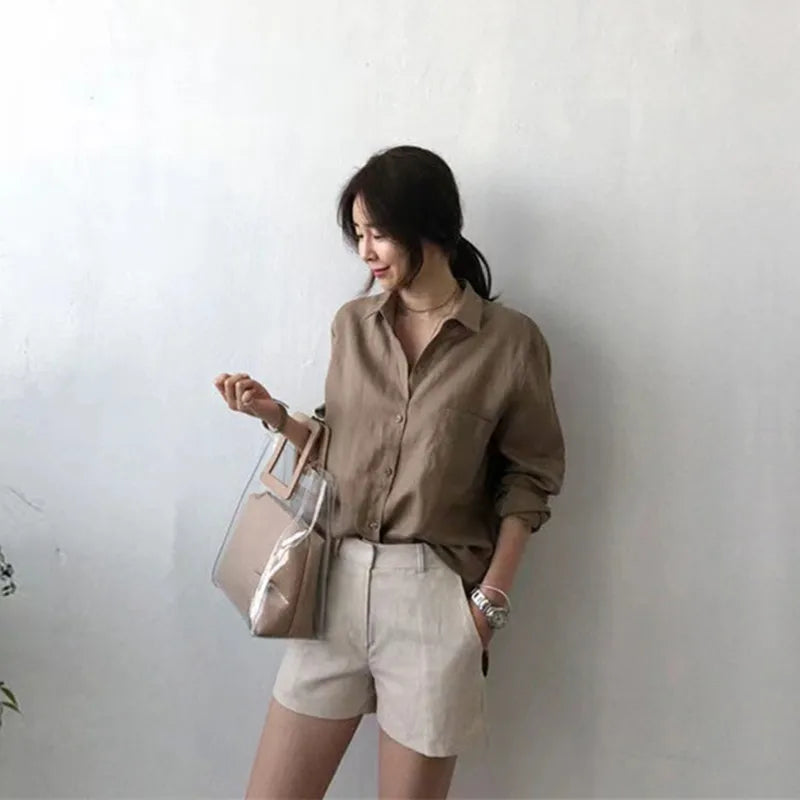 Morgan & Brooke | Open-Collar Linen Shirt