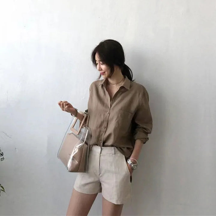 Morgan & Brooke | Open-Collar Linen Shirt