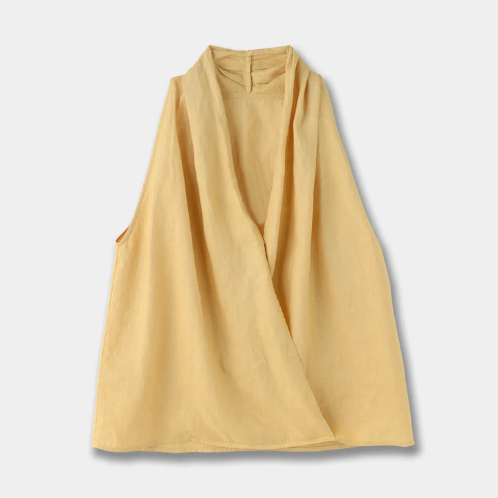 Morgan & Brooke | Draped Sleeveless Linen Vest