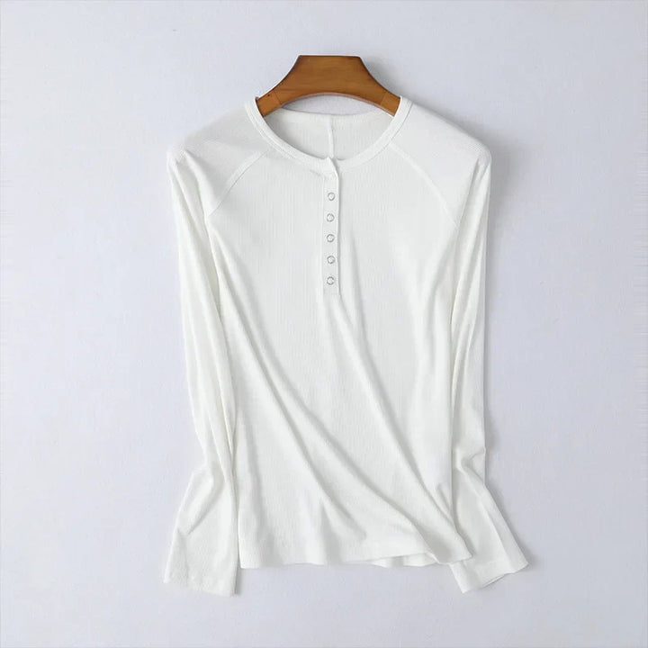 Morgan & Brooke | Pop-Button Front Relaxed-Fit Cotton Top