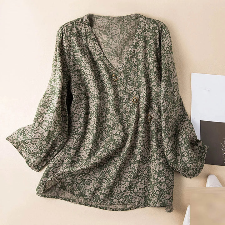 Morgan and Brooke | Crosswrap Linen Blouse