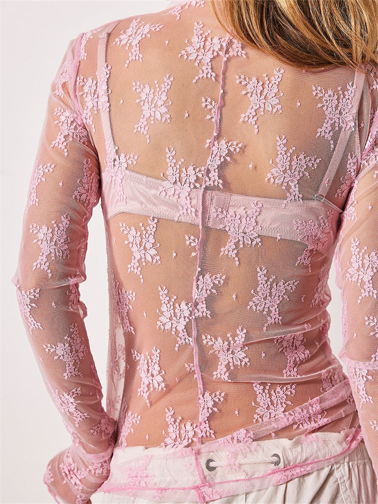 Morgan and Brooke | Lace Transparent Top