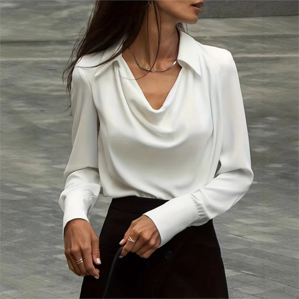 Morgan & Brooke | Long-Sleeve Tailored Silk Shirt