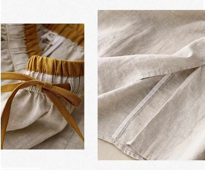Morgan & Brooke | High-Waist A-Line Linen Skirt